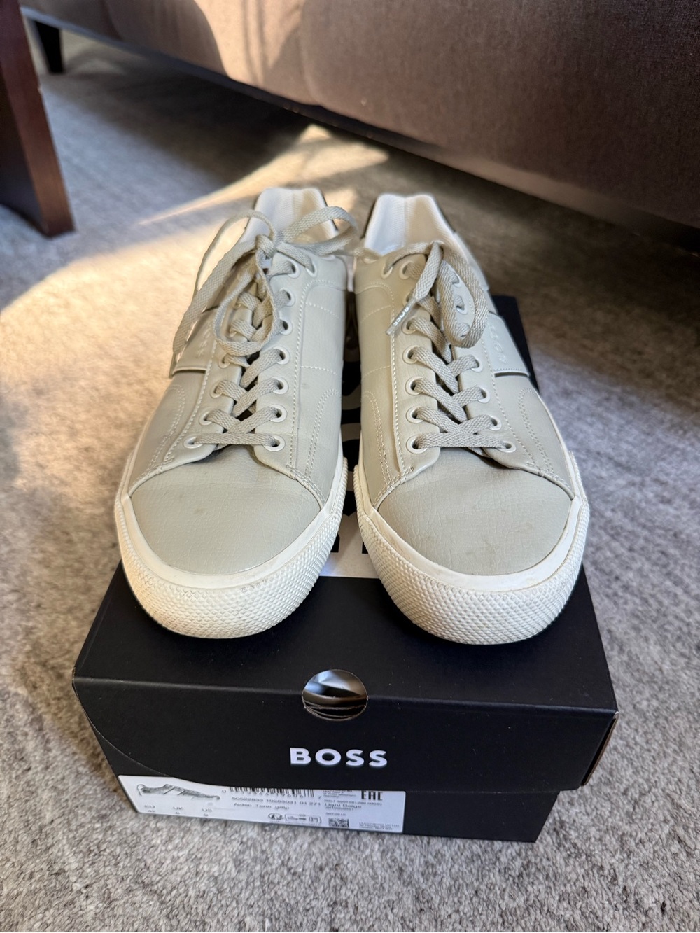 BOSS Hugo Boss Aiden Tenn Men’s Sneakers Light Beige Size US 9